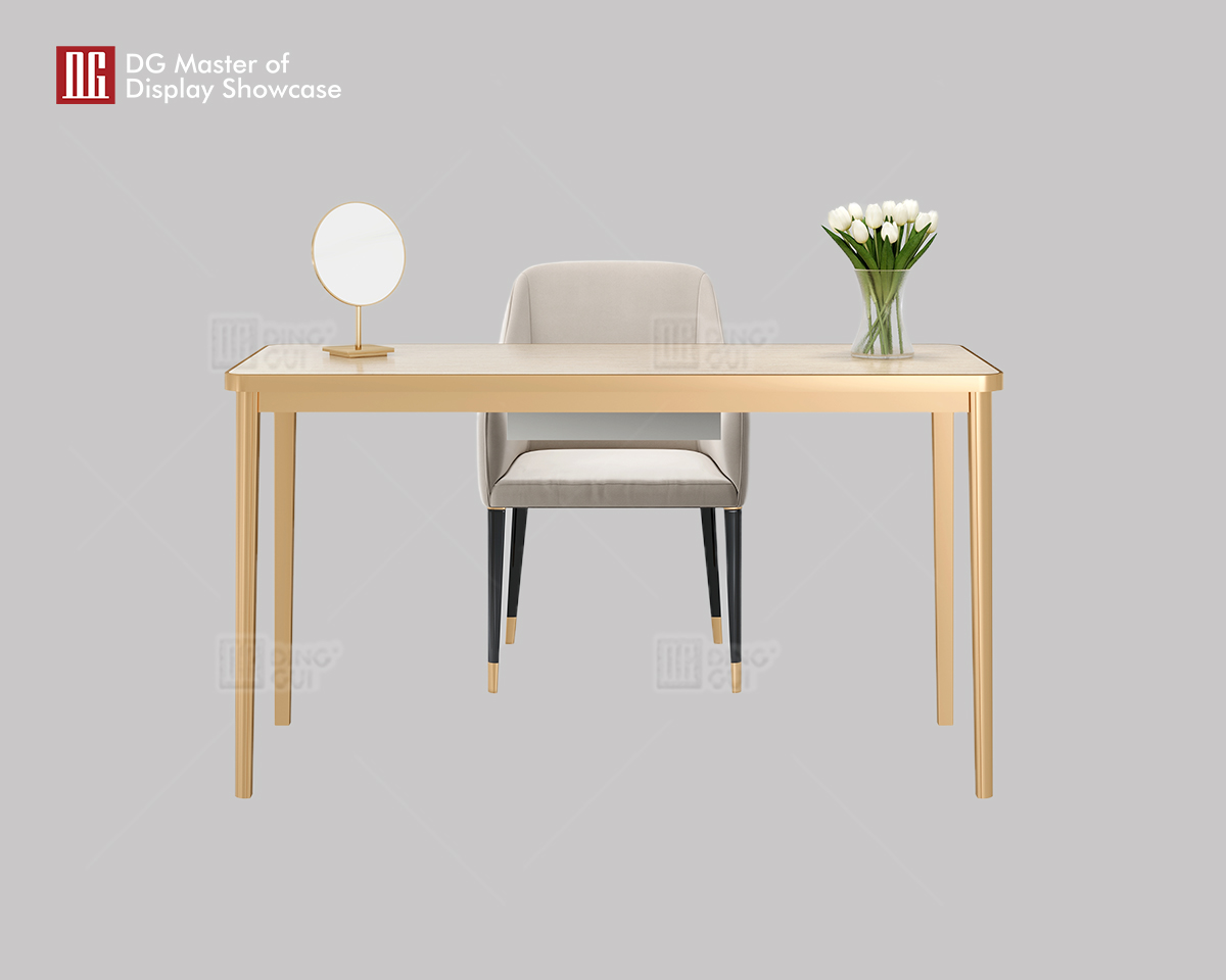 DG Display Showcase Newly Designed Natural Travertine Negotiation Table Experience Table 6