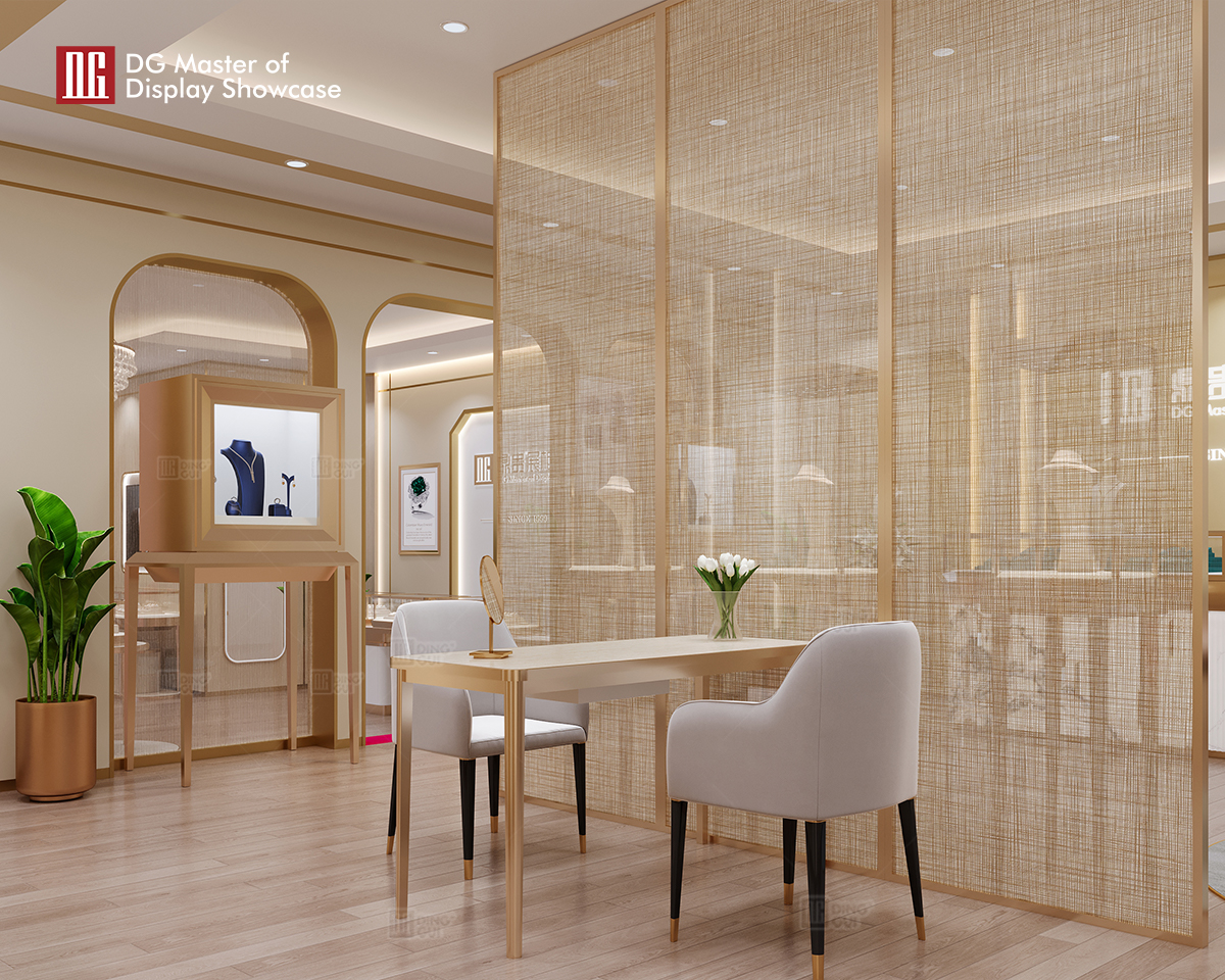 DG Display Showcase Newly Designed Natural Travertine Negotiation Table Experience Table 10