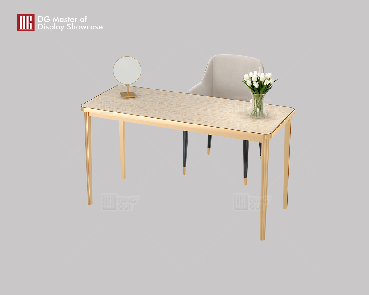 DG Display Showcase Newly Designed Natural Travertine Negotiation Table Experience Table 8