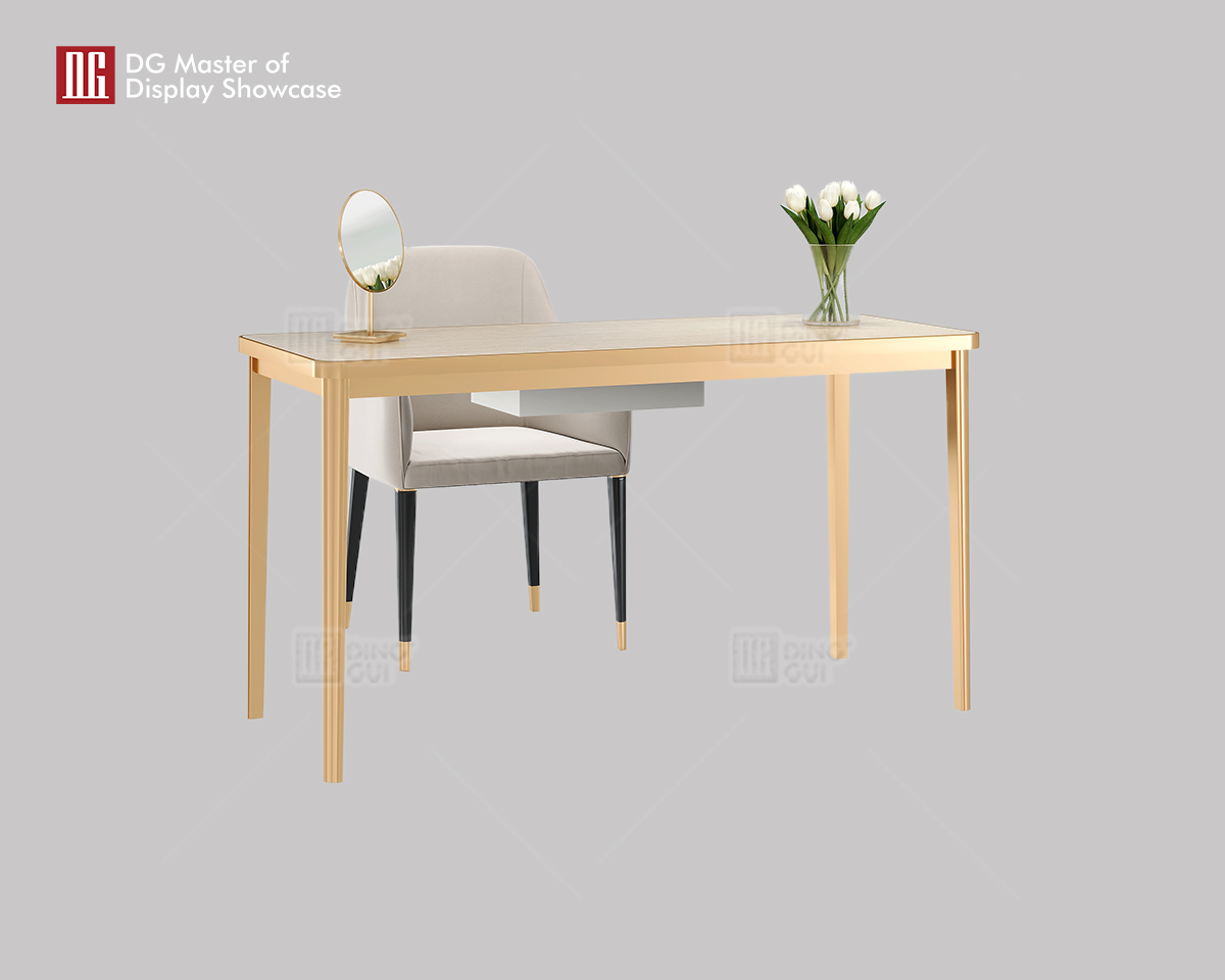 DG Display Showcase Newly Designed Natural Travertine Negotiation Table Experience Table 7