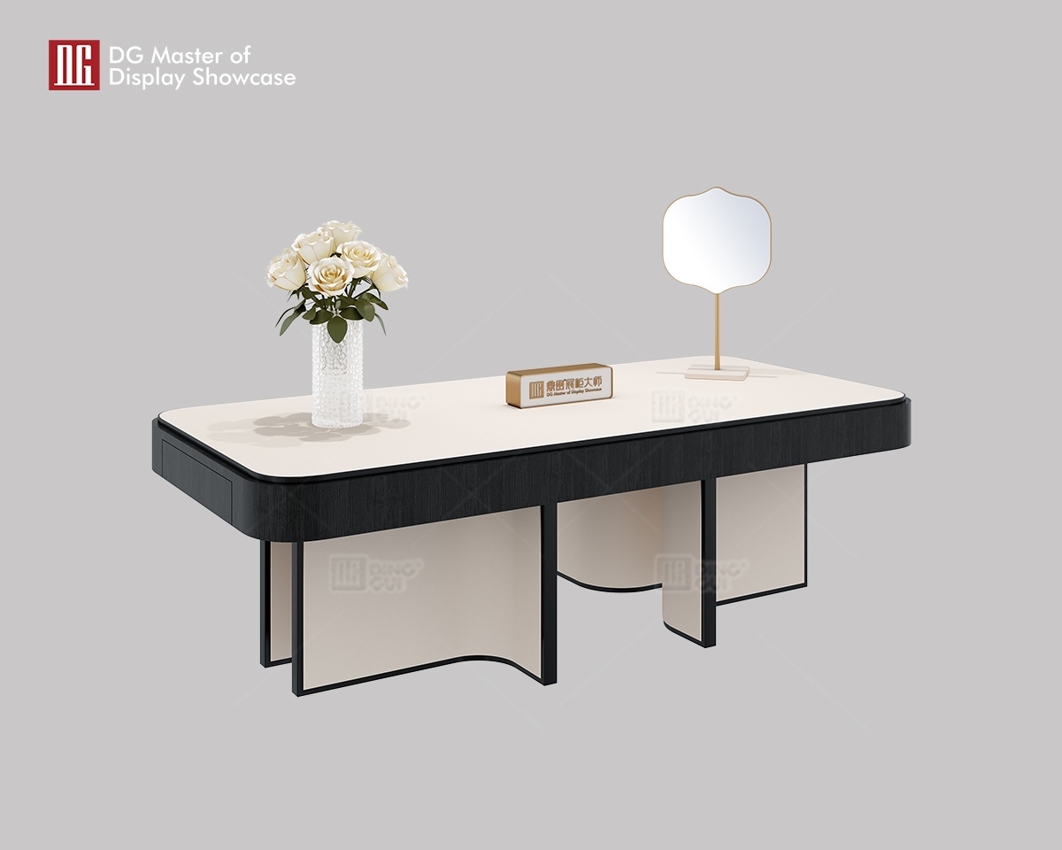 DG Display Showcase new off-white leather VIP side table experience table 7
