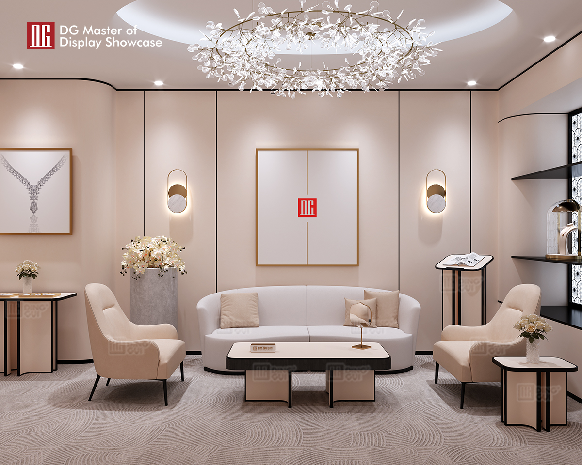 DG Display Showcase new off-white leather VIP side table experience table 10