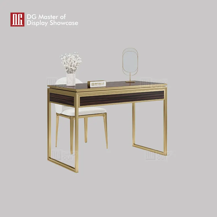 Luxurious Dark Wood Grain Jewelry Display Table 2