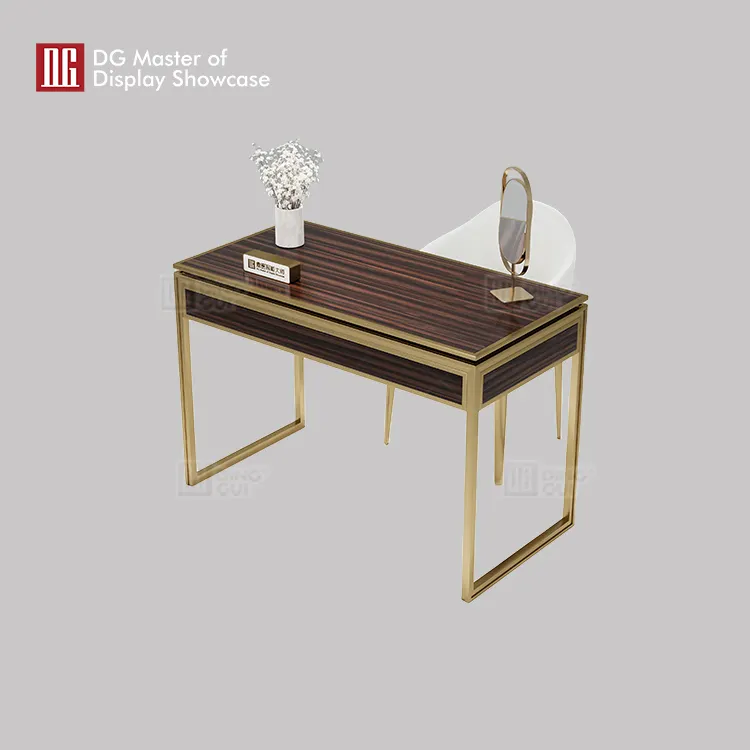 Luxurious Dark Wood Grain Jewelry Display Table 4