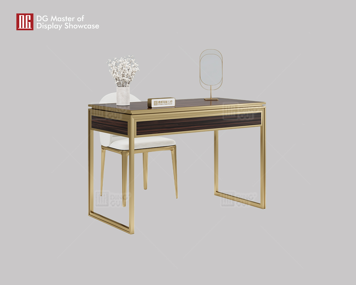 Luxurious Dark Wood Grain Jewelry Display Table 7