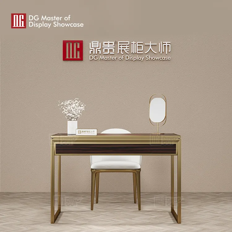 Luxurious Dark Wood Grain Jewelry Display Table 5