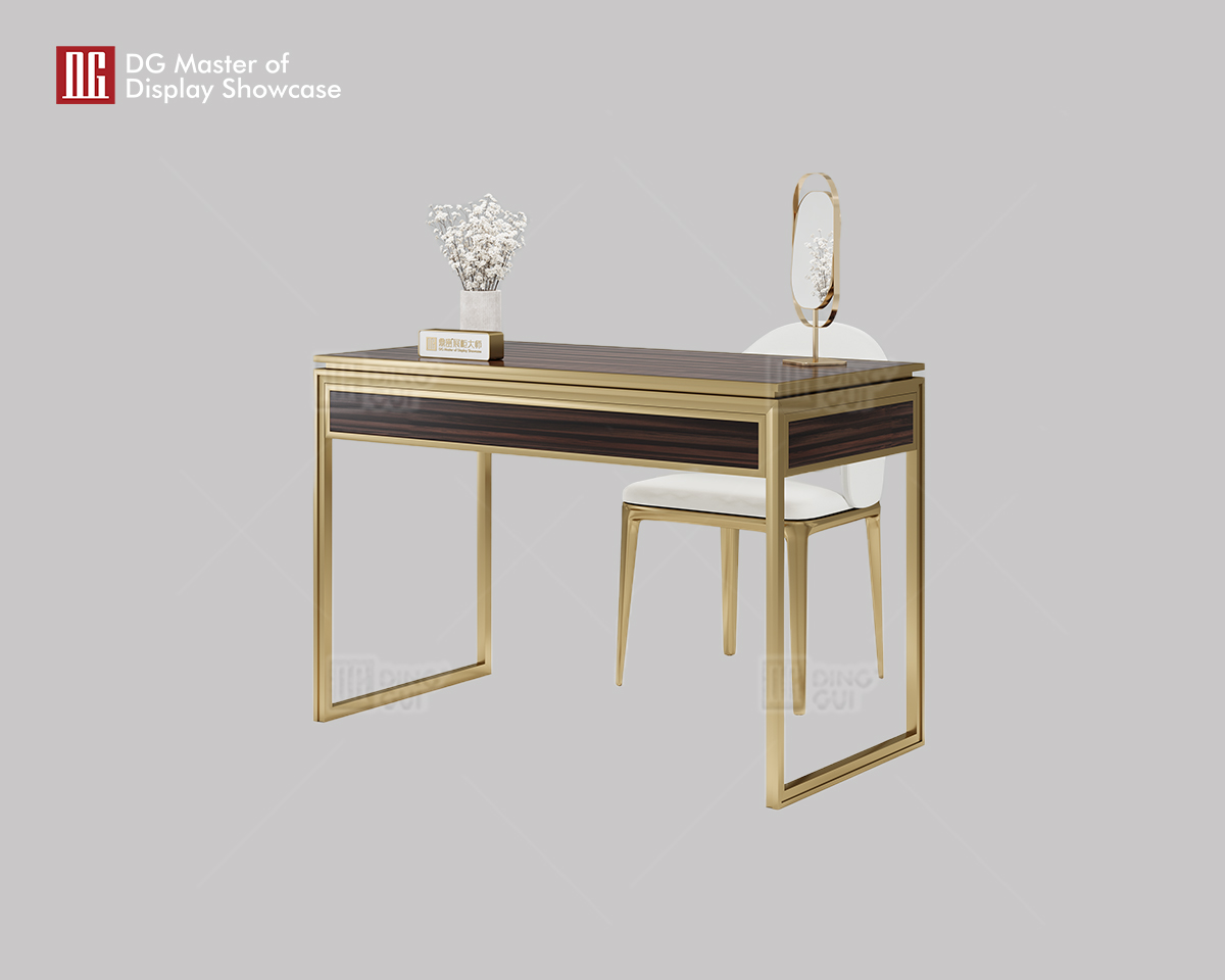 Luxurious Dark Wood Grain Jewelry Display Table 8