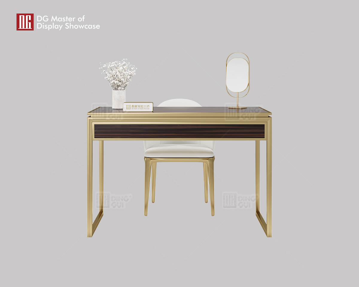 Luxurious Dark Wood Grain Jewelry Display Table 6