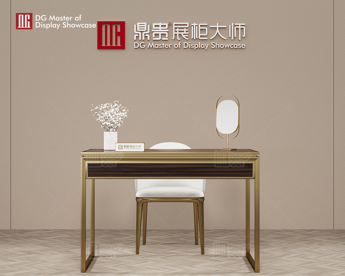 Luxurious Dark Wood Grain Jewelry Display Table 10