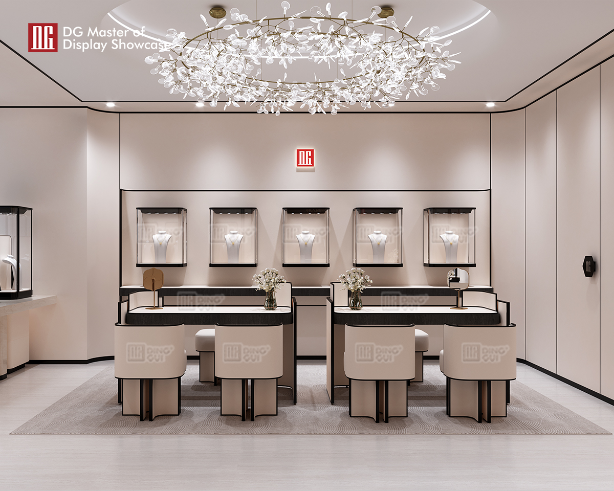 DG Πολυτελές Μινιμαλιστικό Μοντέρνο Τραπέζι Εμπειρίας Κοσμημάτων και Ρολογιών 10