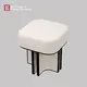 Luxury Jewelry Experience Stool: Beige Leather & Black Steel 4