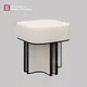 Luxury Jewelry Experience Stool: Beige Leather & Black Steel 2