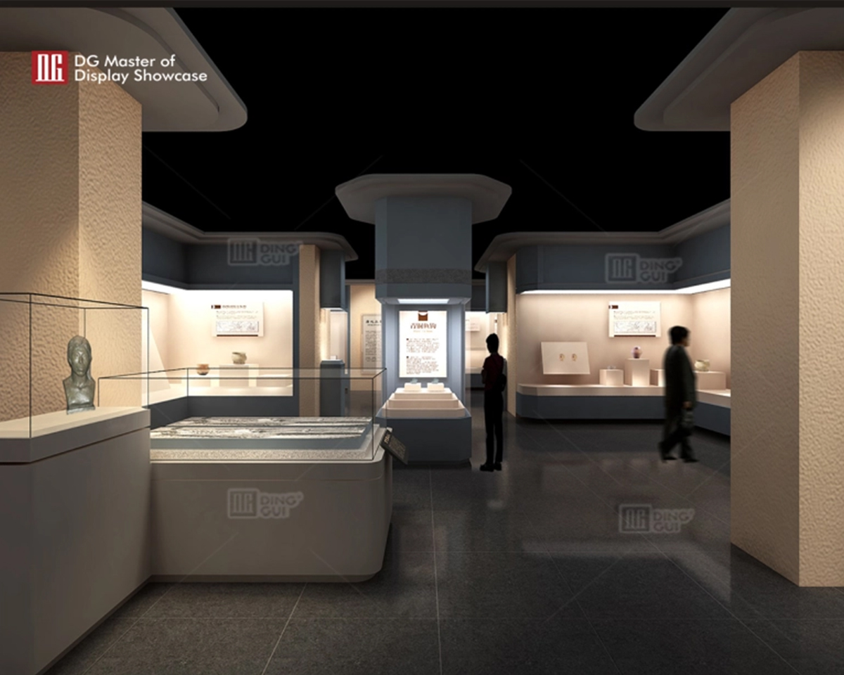 Ang high-end na museo ng DG Showcase ay nagpapakita ng full vision glass display cabinet na antigong dekorasyon 7