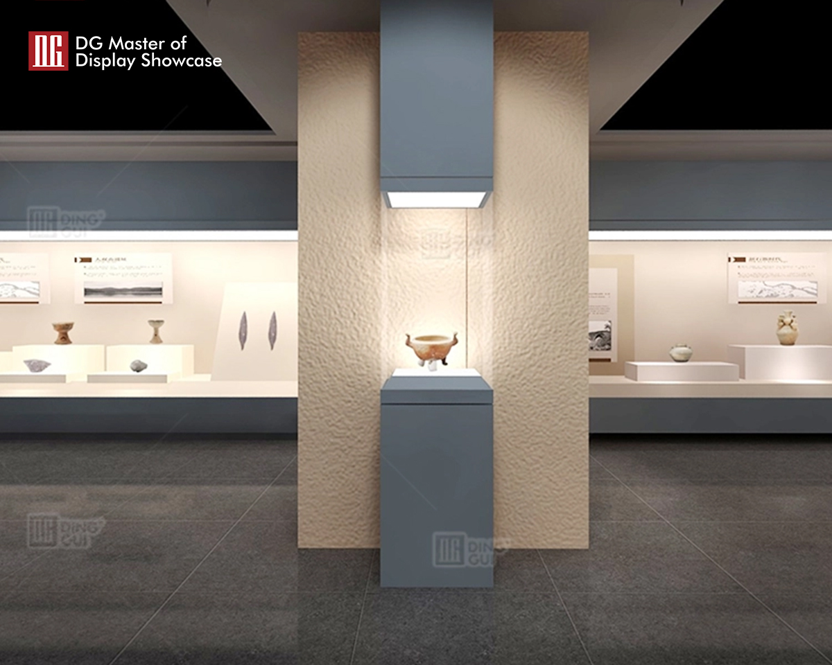 Ang high-end na museo ng DG Showcase ay nagpapakita ng full vision glass display cabinet na antigong dekorasyon 11