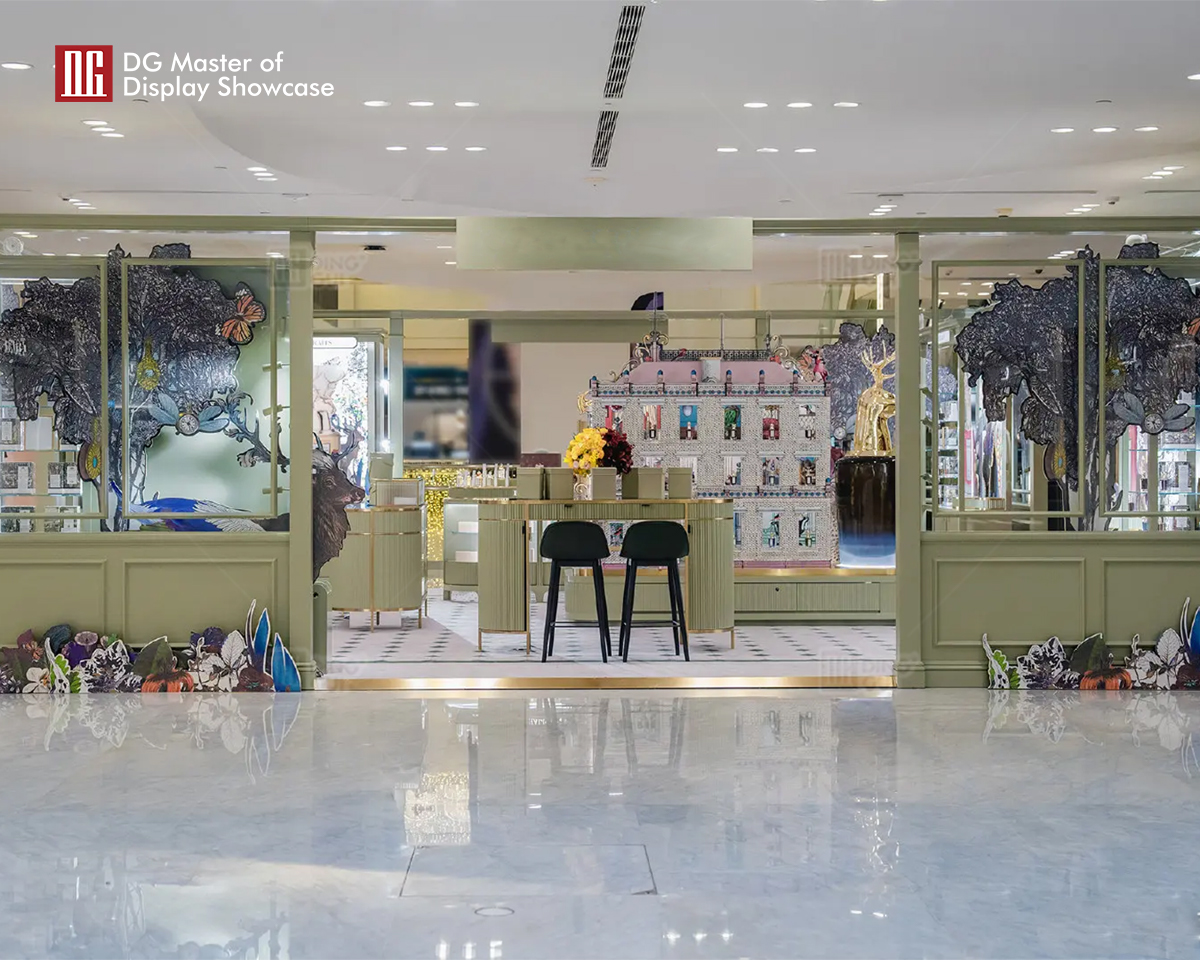 အတွင်းခန်းဒီဇိုင်းအတွက် DG Showcase အံဝင်ခွင်ကျ ရေမွှေးပြကွက် Showcase Cabinets 9