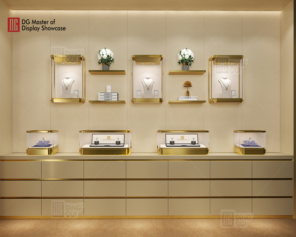 DG showcase customized luxury pandekorasyon disenyo tindahan ng alahas display cabinet 6