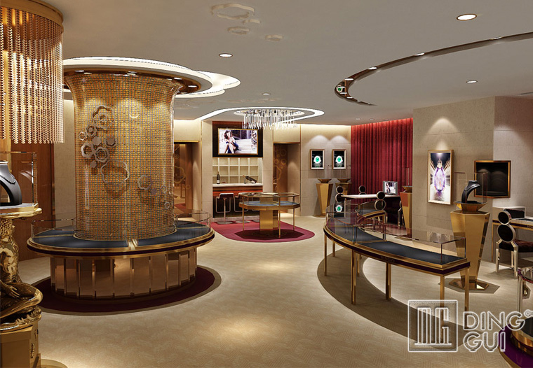 DG Showcase Pinakabagong pasadyang disenyo ng cabinet ng display ng alahas sa sulok sa china 5