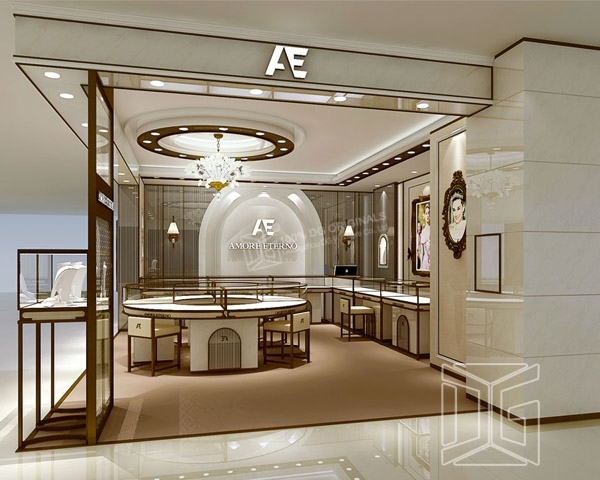 DG Showcase Mga Tagagawa ng Showcase ng Luxury Store ng Alahas Cabinet Display Showcase 1