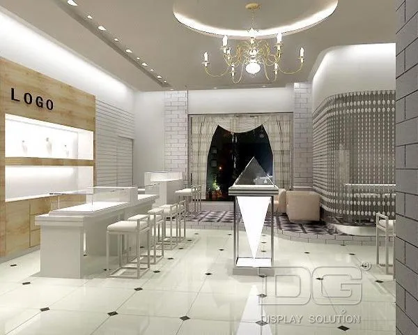 DG Showcase Brugerdefineret Smykkemontre Glas Smykkemontre Med LED-lys 1