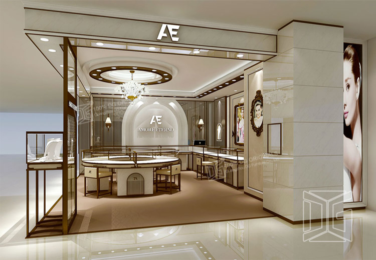  Marangyang Store Temper Glass Alahas Display Cabinet