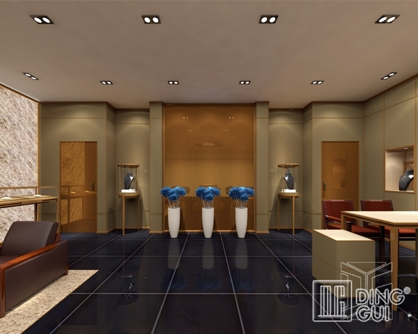 DG Showcase elegant jewelry showroom display showcase metal furniture design 1