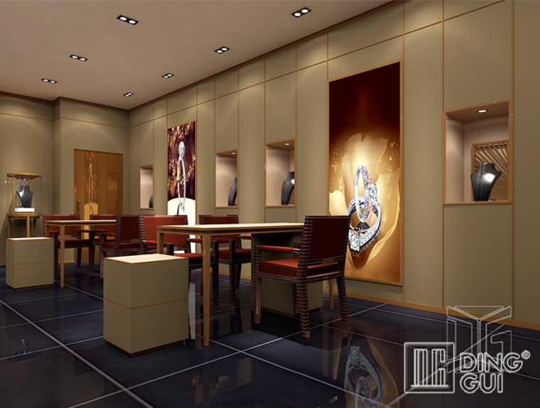 DG Showcase elegant jewelry showroom display showcase metal furniture design 6
