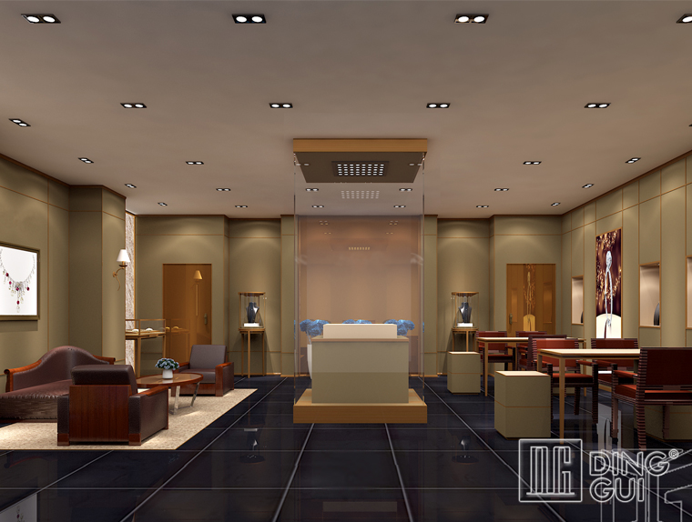 DG Showcase elegant jewelry showroom display showcase metal furniture design 5