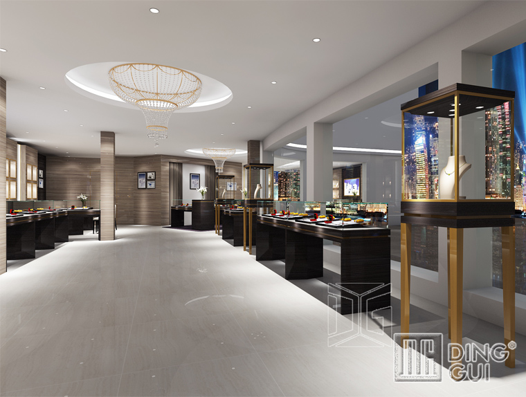 DG Showcase Luksus smykkedisplay i glas vægmonteret design 5