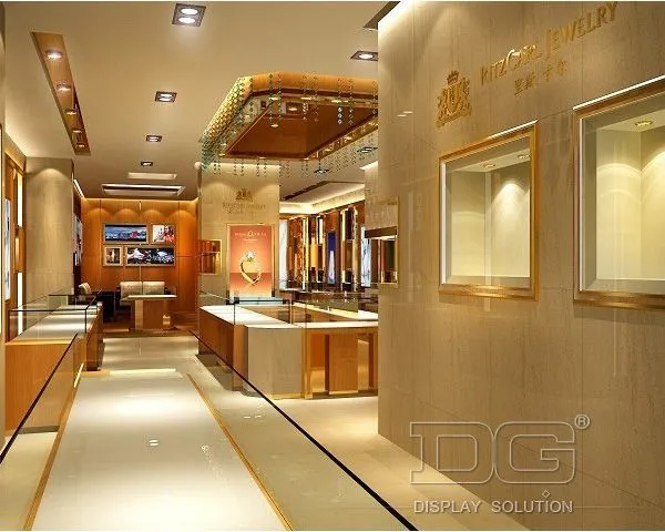 DG Showcase Luksusmærke Smykkebutik Display Showcase Attraktivt Vindue Design 1
