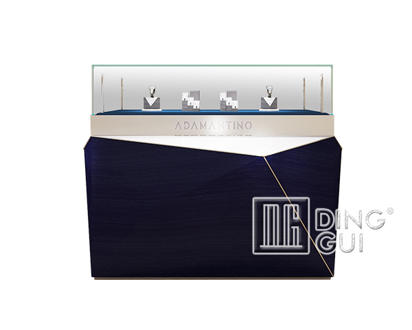 Black Sit Down Clear Glass Jewelry Display Case