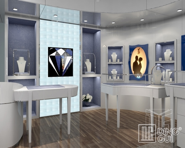 DG Showcase Custom free standing na mga alahas na nagpapakita ng modernong cabinet company 1