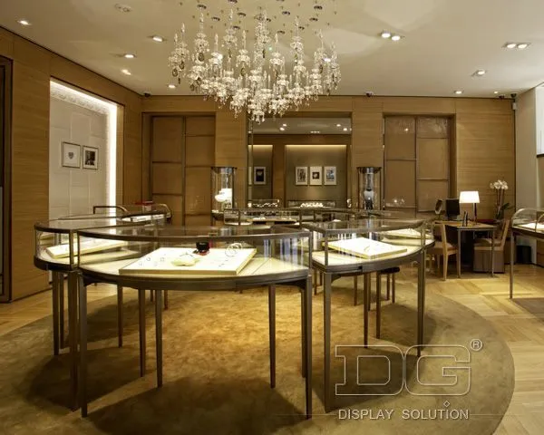 DG Showcase Luxury Jewelry Glass Display Case Stainless Steel Quality Showcase 1