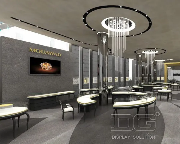 DG Showcase jewelry shop glass display cabinet jewellery showcase latest design 1