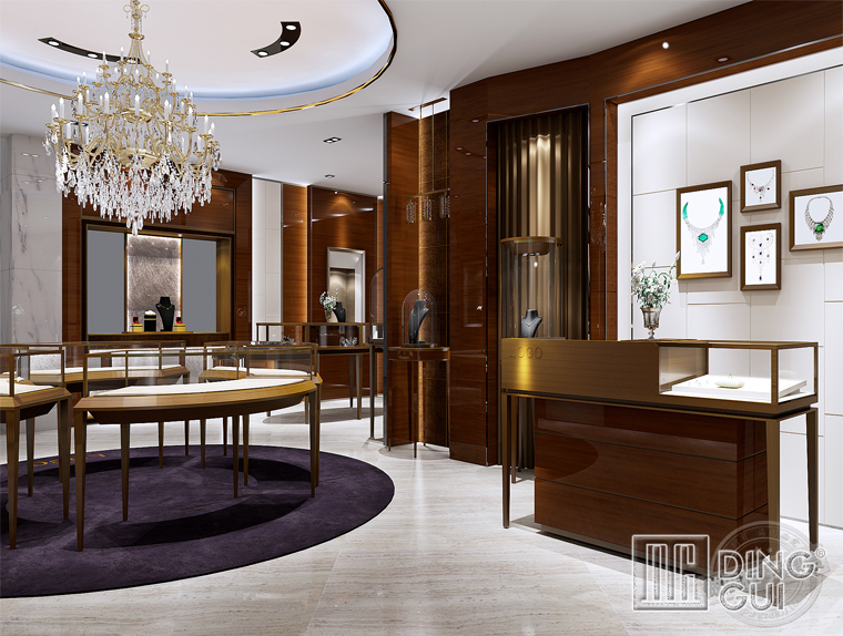 DG Showcase Jewelry Shop Showcases Glass Jewelry Furniture With Led Lights 5