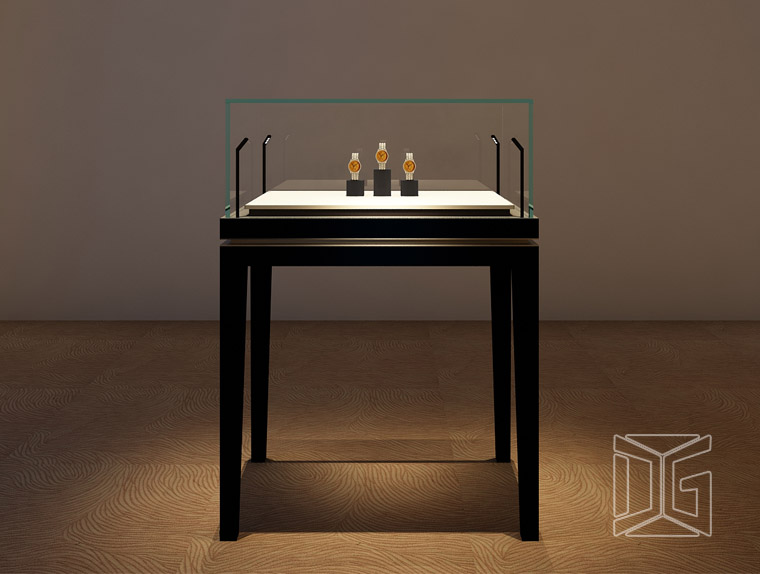 Fashion Black Stainless Steel Jewellery Display Case