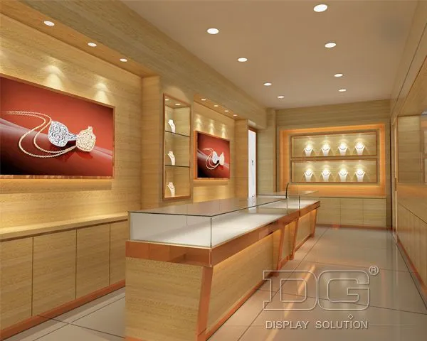 DG Showcase Προσαρμοσμένες βιτρίνες κοσμημάτων Κατασκευαστές λιανικών ντουλαπιών 1