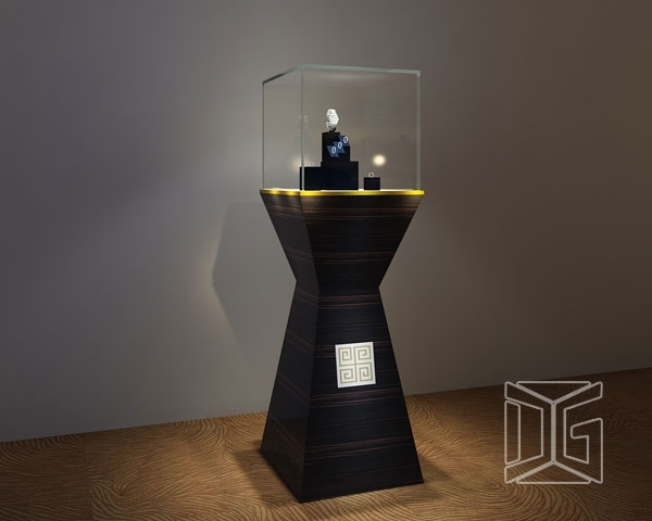 DG Showcase Custom Black Luxury Jewelry Display Case With Led Light 1