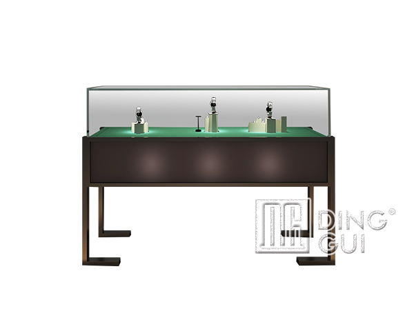  علبة عرض مجوهرات زجاجية شفافة سوداء اللون 