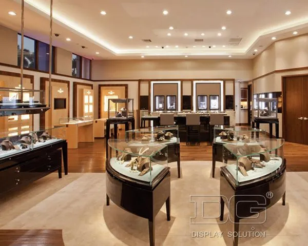 DG Showcase Wood Tempered Glass Jewelry Display Counters For PIAGET 1