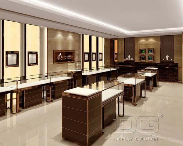 DG Showcase Luksus Smykkemontre Hærdet Glas Med LED-lys 1