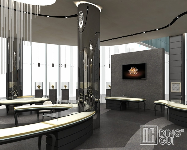 DG Showcase commercial jewelry glass countertop display case stainless steel 1