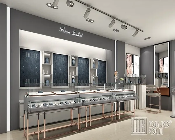 bepoke showcase glass display case for jewelry | DG Display Showcase 3