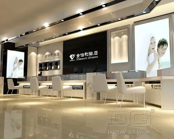 DG Showcase High End Luxury Jewelry Store Display Cases na may mga ilaw 1