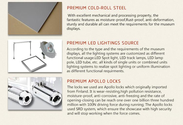 DG Showcase Custom Museum Exhibit Case Antique Display Showcase Attractive Design 17