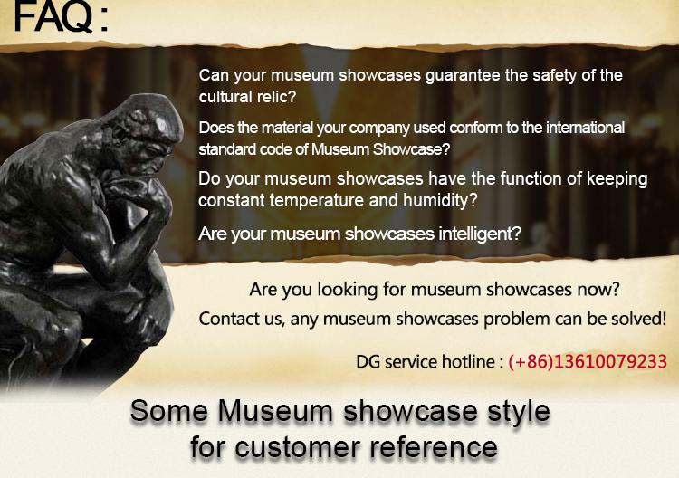 DG Showcase Custom Museum Exhibit Case Antique Display Showcase Attractive Design 4