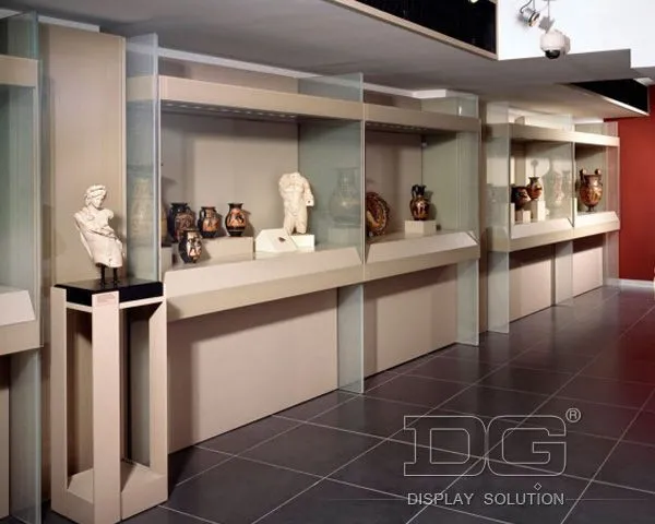 DG Showcase Customized Museum Wall Display Cabinet Antique Exhibition White Case 1