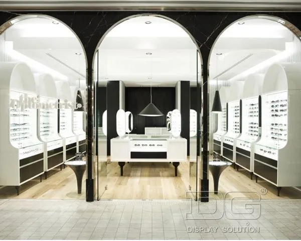 DG Showcase Luxury Optical Display Showcase White Wooden Sunglass Manufacturer 1