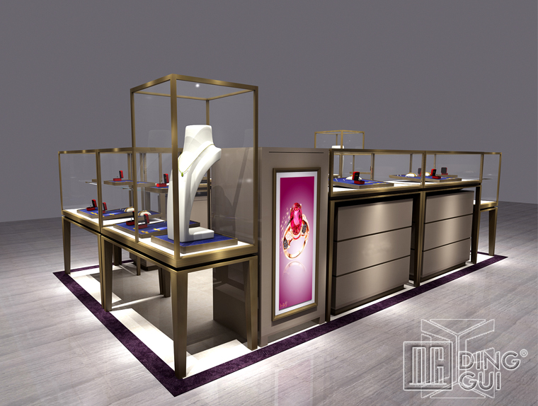 DG Showcase Producent niestandardowych witryn wystawowych na biżuterię do centrów handlowych 6