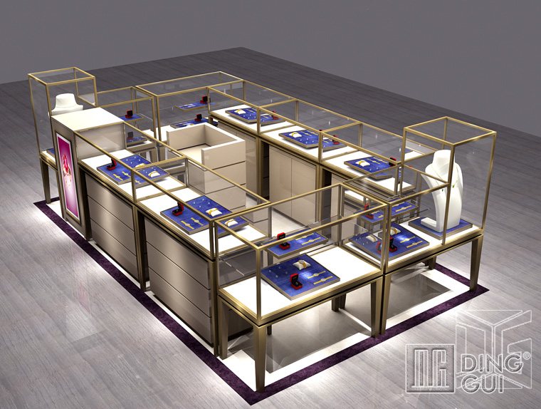 DG Showcase Producent niestandardowych witryn wystawowych na biżuterię do centrów handlowych 5