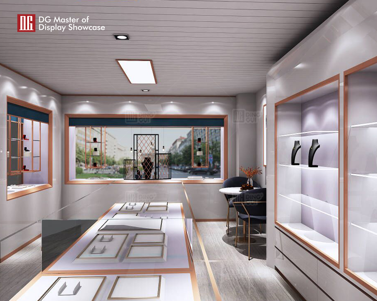 DG Showcase Producent varmt salg smykker glas showcase moderne luksus display 7